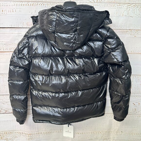 Men's Moncler Maya Series White Goose Down Warm Short Down Black Jacket L - Picture 8 of 9